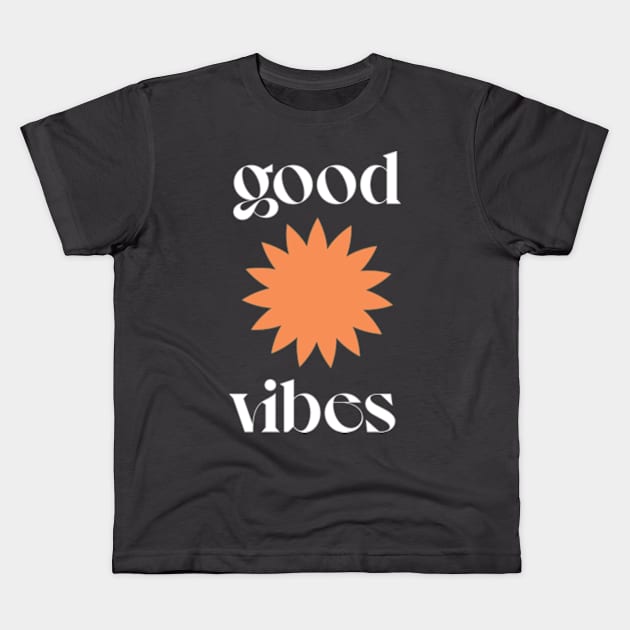 Good Vibes / Retro Typography Design Kids T-Shirt by DankFutura